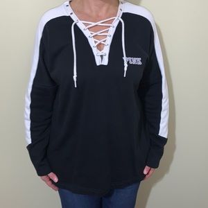 PINK Victoria’s Secret Lace-up Sweatshirt
